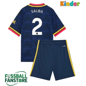 Arsenal William Saliba #2 Replik Auswärtstrikot Kinder 2026-27 Kurzarm (+ Kurze Hosen)